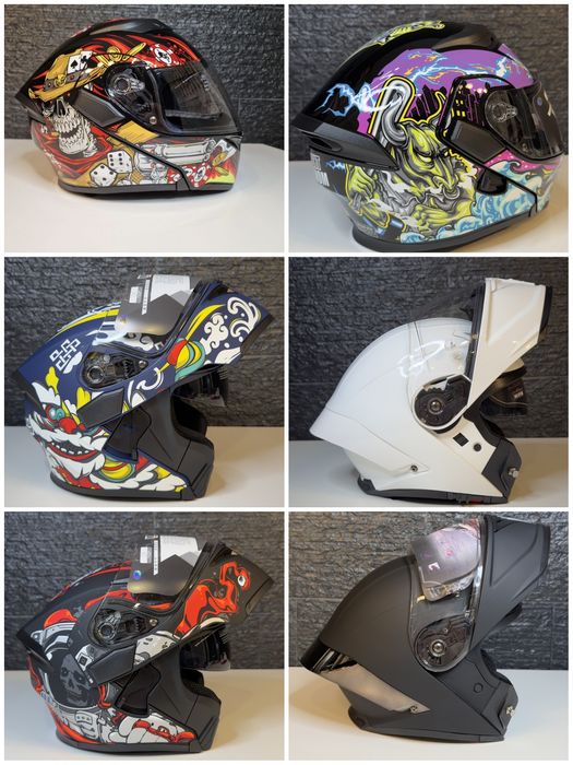 (NOVO) Capacete Modular Mota Caveira Vermelho