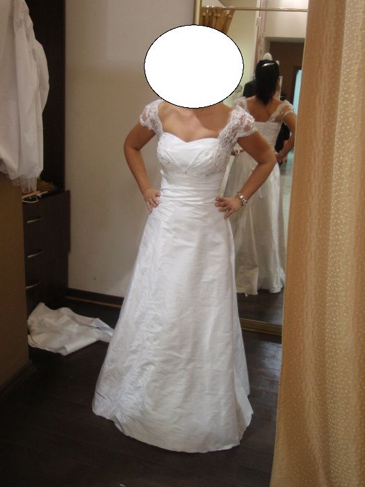 Suknia ślubna Julia Rosa koronka biała r. 36