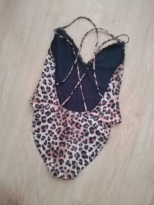 ASOS jednoczęściowy kostium strój kąpielowy w panterkę cętki 44 XXL