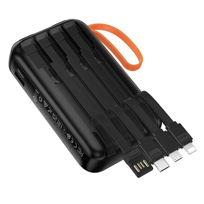 Powerbank Hoco 10000 mAh 2A z wbudowanymi kablami
