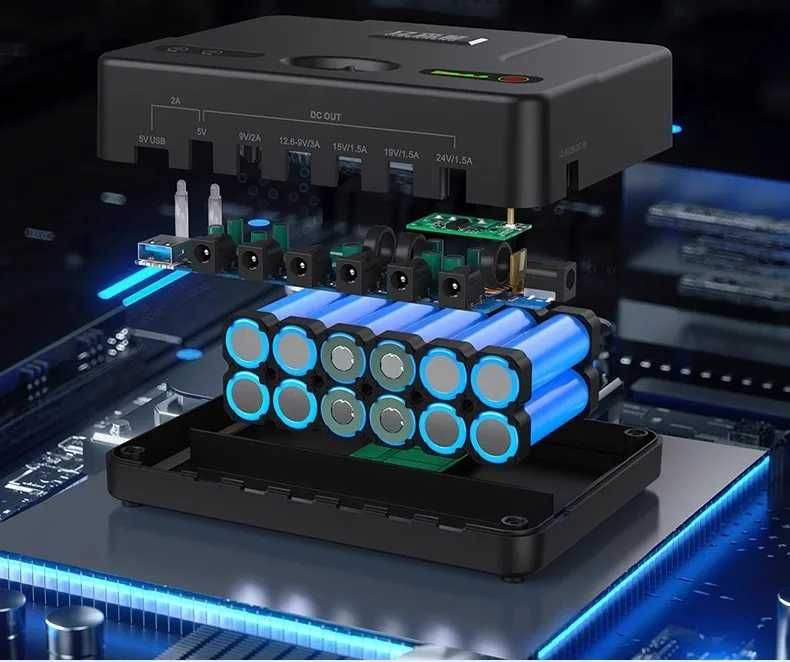 Повербанк 150W 42000 мАч/ 24В 19В 15В 12В 9В 5В безперебійне живлення