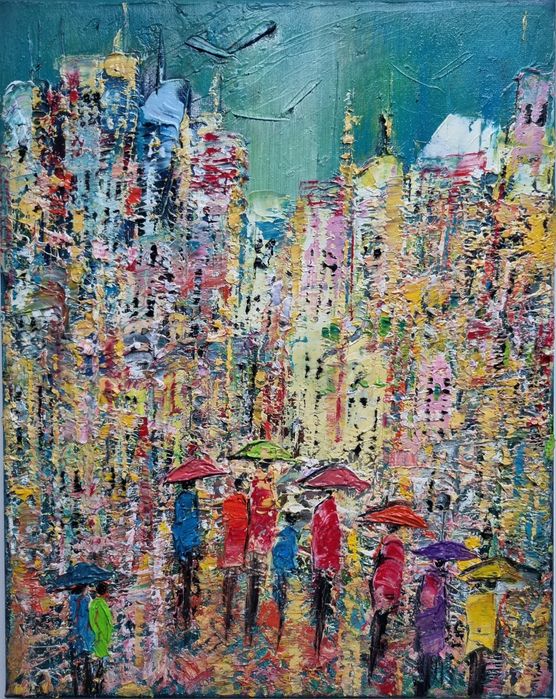 Obrazy olejne 30x24 gruba faktura farby RÓŻNE