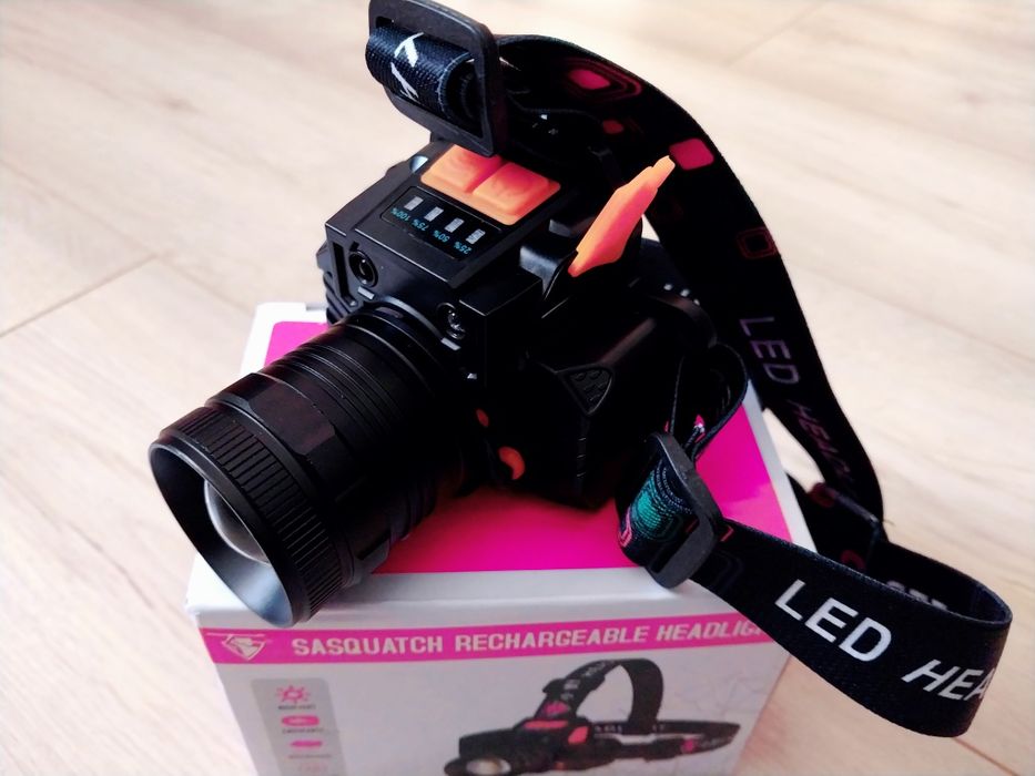 Ліхтарик налобний з дитектором руху. USB pawerbank. Зарядка tape-c