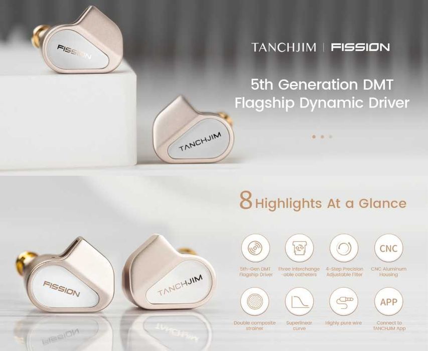 ‼️ TANCHJIM Fission - динамические IEM's наушники (5th Generation DMT)