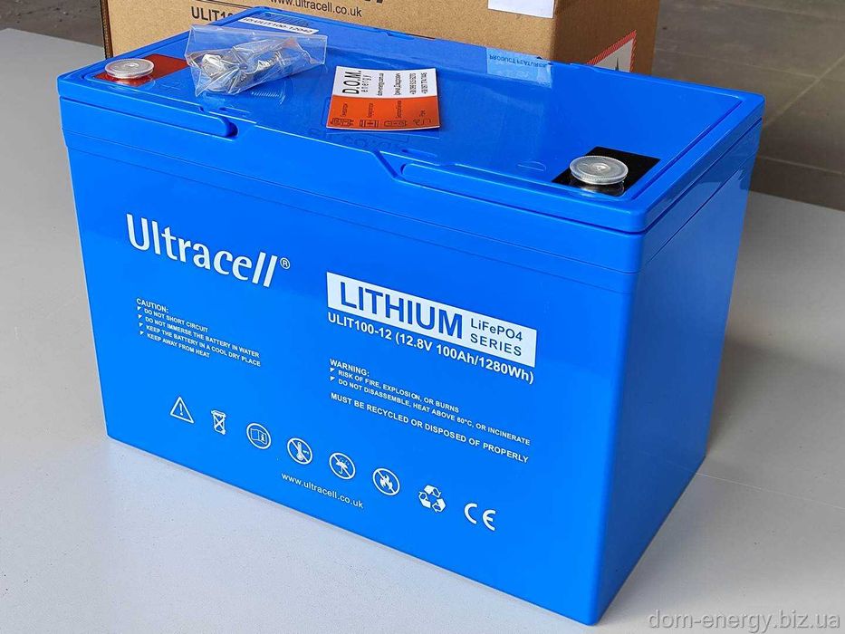 Гарантия 2 года Литий-ферумный аккумулятор Ultracell LiFePo4 12v 100Ah