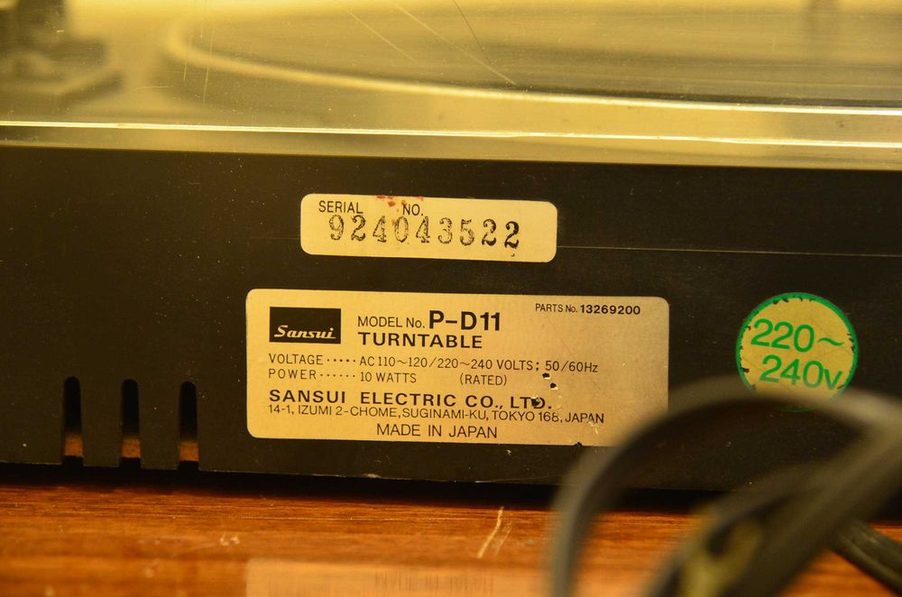 Gira Discos Sansui P-D11 Direct Drive