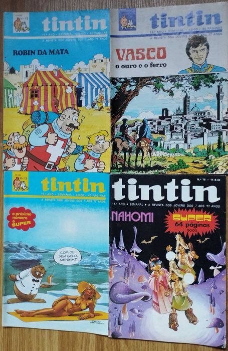 Vários Anos completos da revista Tintin de Banda Desenhada