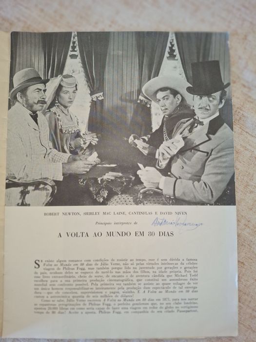 Programa e suplemento filme vintage volta ao mundo 80 dias