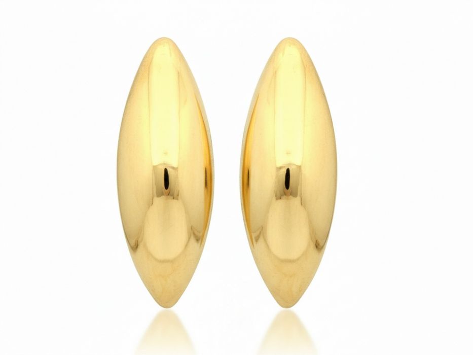 Złote kolczyki owalne błyszczące PR 585