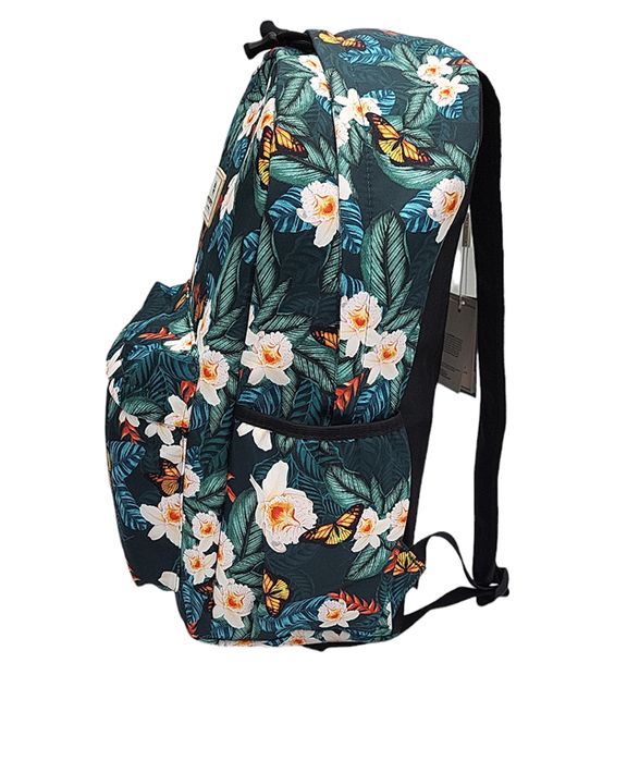 Plecak miejski PETERSON print białe kwiaty