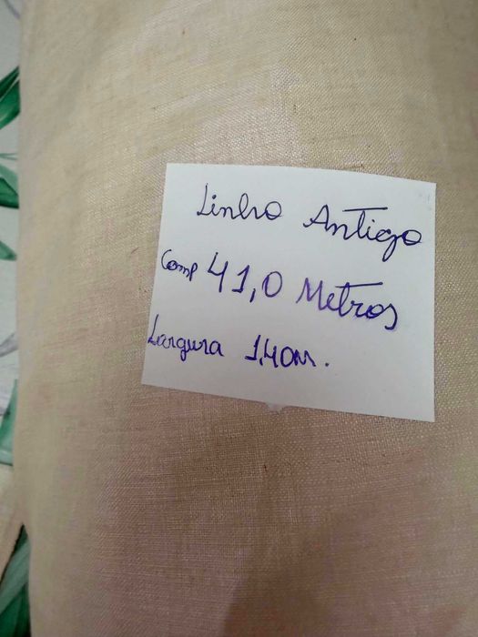 Rolo de Linho Antigo (100% linho caseiro) - RARIDADE – 41m comprimento x 1,40m largura