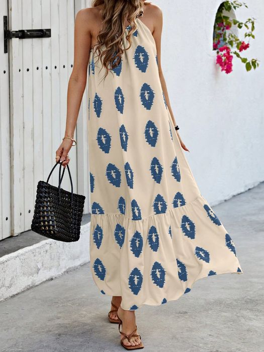 Sukienka Maxi Letnia Wakacyjna Boho Na Jedno Ramię Casual Shein L 40