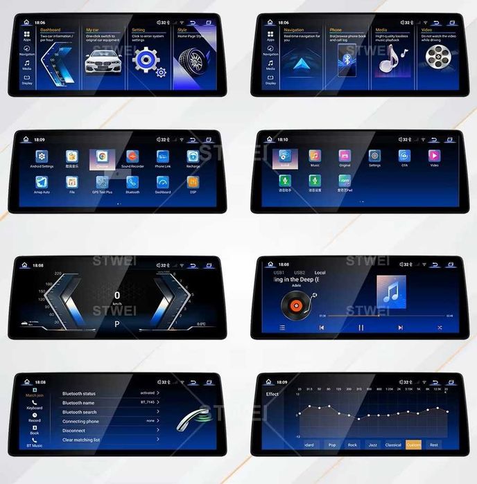 CarPlay Android Auto Radio DAB+ Opcja Bluetooth YouTube Yanosik Android USB GPS WiFi 4G MP3 DSP Android BMW X6 F16 X5 F15 System BOSE