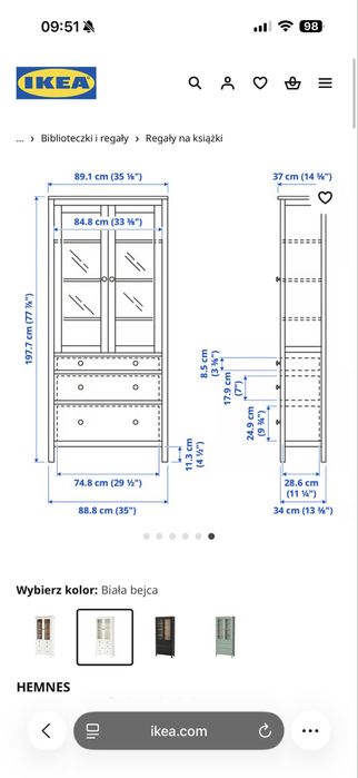 Witryna HEMNES - Ikea