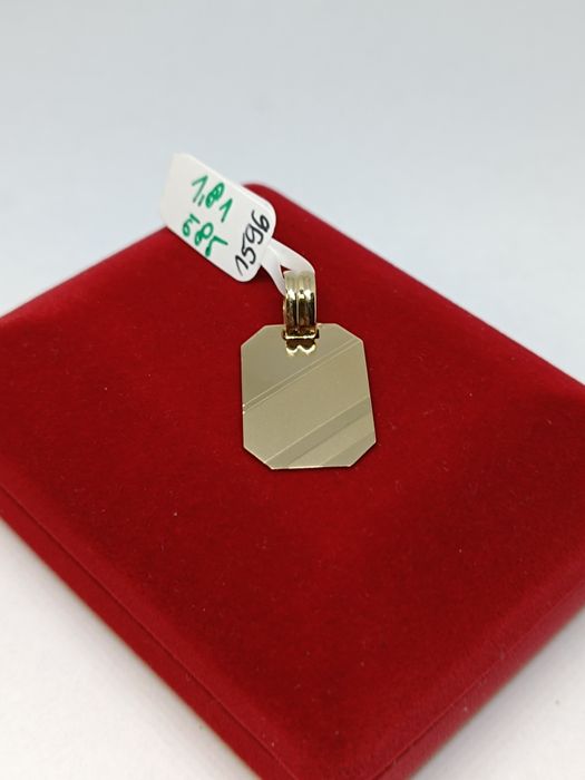 Złoty wisiorek blaszka, złoto próby 585