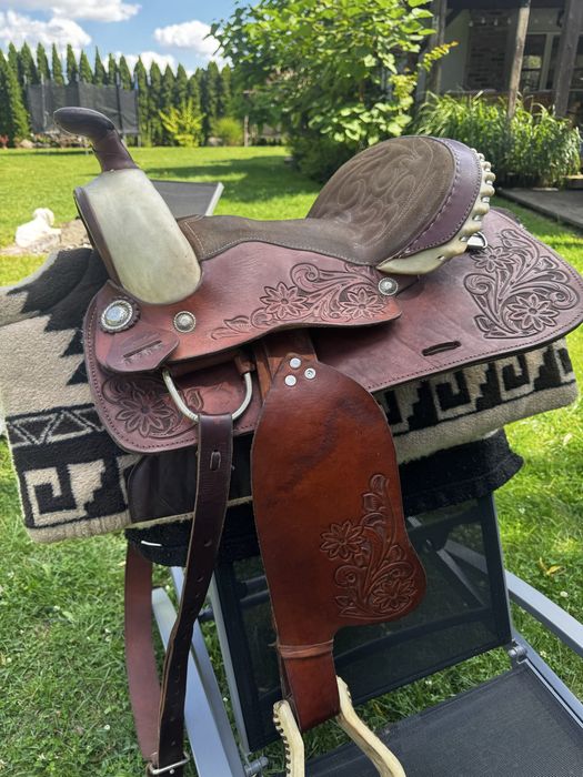 Kompletny zestaw westernowy Red Horns Texas Saddlers + osprzęt, pady