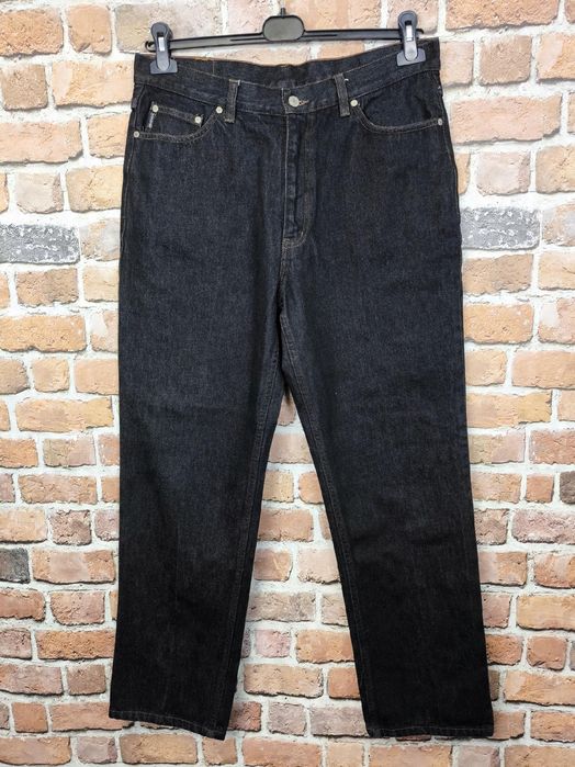 Easy jeansowe spodnie o prostej nogawce czarne w34 l30