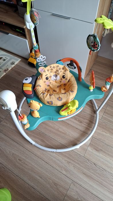 Skoczek Fisher price obrotowe siedzisko gepard niemowlę