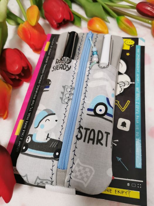 Piórnik na gumce na notatnik hand made