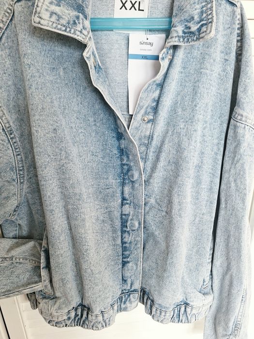 Kurtka jeansowa bomber dzinsowa bomberka xxl plus size oversize