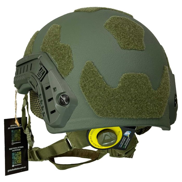 Новий шолом FAST VELCRO 2.0 з підвісною WENDY 1 класу ДСТУ. Олива.