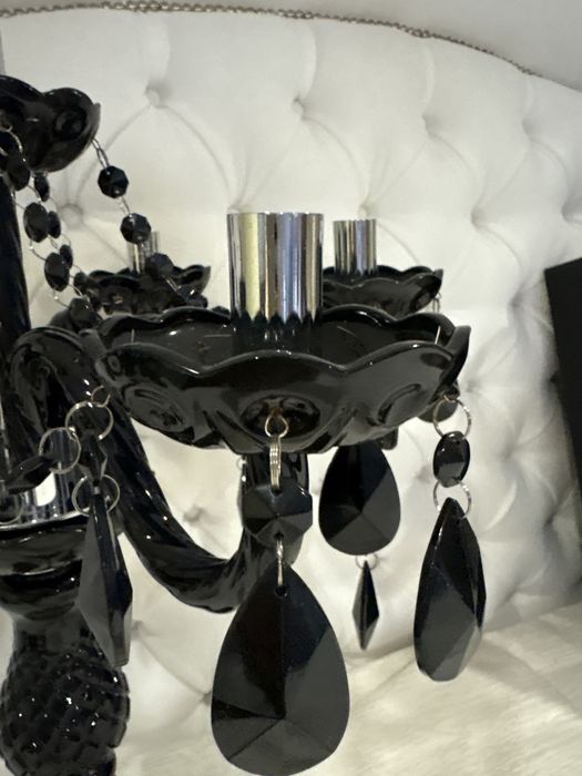 Castical preto lapidado com apontamento inox faz conj com os de teto