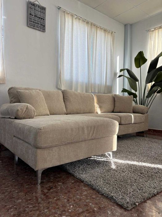 Sofa chaiselongue bege Novo Paga na ato entrega Envio GRATIS