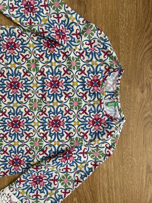 Wzorzysta Bluzka Koszula Benetton Rozmiar 150