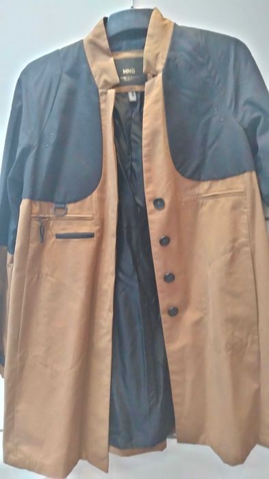 Jaqueta comprida mango algodao, blazer e trench