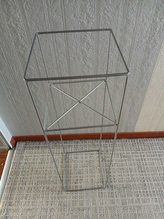 Kwietnik stojący metalowy loft filo, srebrny, 80 cm wysoki