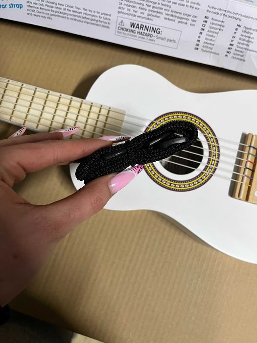 Gitara nowa biała akustyczna dziecięca