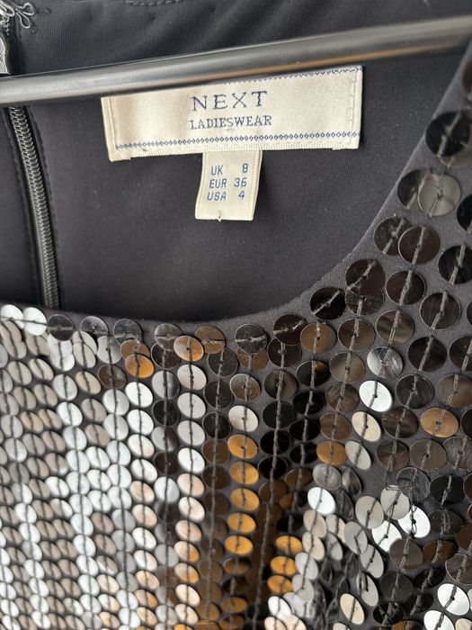 Czarna cekinowa sukienka sylwester impreza karnawał S 36