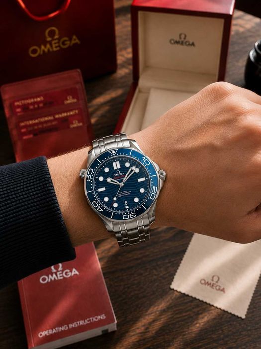 Мужские часы Omega Seamaster Diver 300m Blue