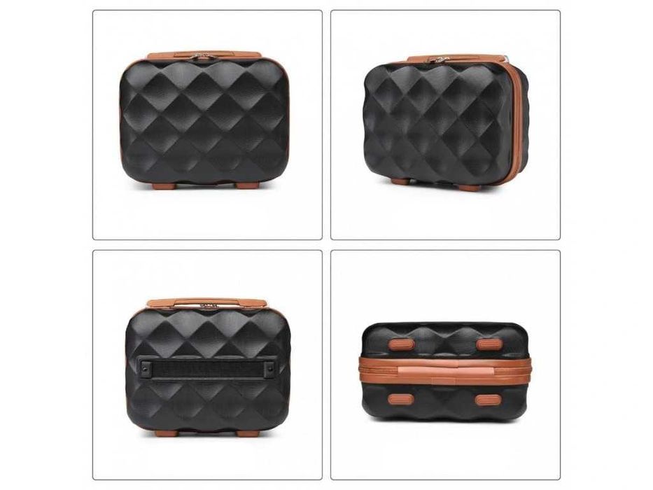 Kosmetyczka BRITISH TRAVELLER Kuferek Pasek Mocujący Czarny 31x25x17