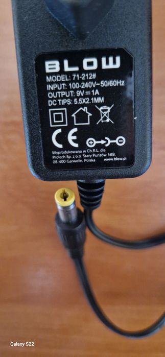 Zasilacz impulsowy 9v/1000mA Nowy nie używany