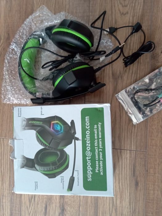 Ozeino Zestaw słuchawkowy do gier, efekty dźwiękowe 3D, mikrofon