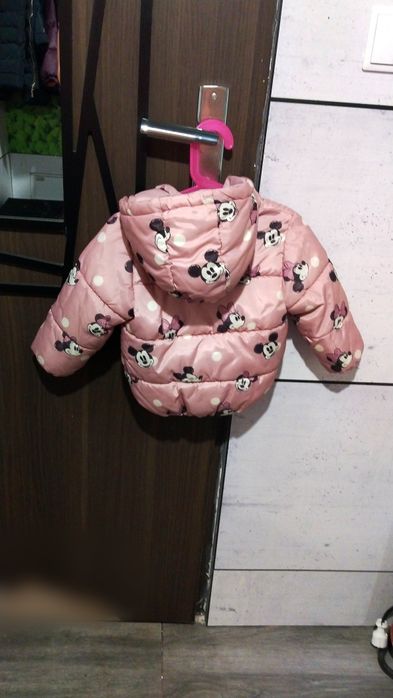 Kurtka zimowa H&M 86 MYSZKA minnie Miki Mickey Mini z kapturem disney