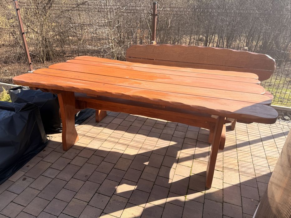 Stół drewniany ogrodowy ławki gratis