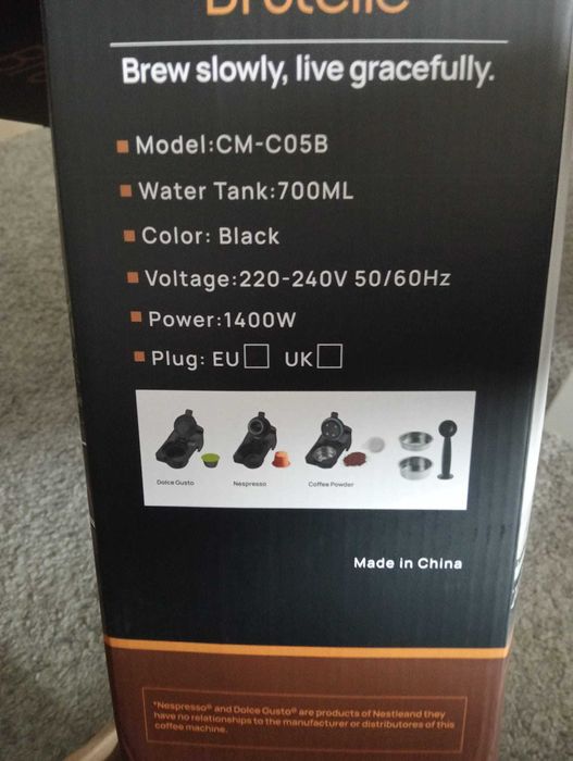 Máquina de Café Brutelle 20 Bar - 1400W Multi-Function - NOVA