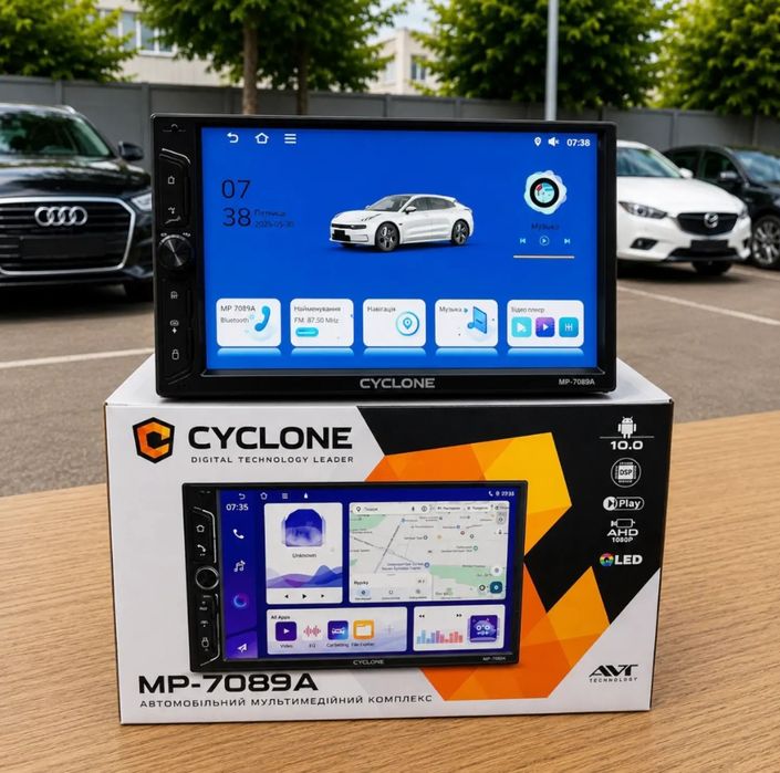 Топ магнітола 2 Din Cyclone MP-7089A 4/64Gb 8 Ядер DSP WIFI CARPLAY