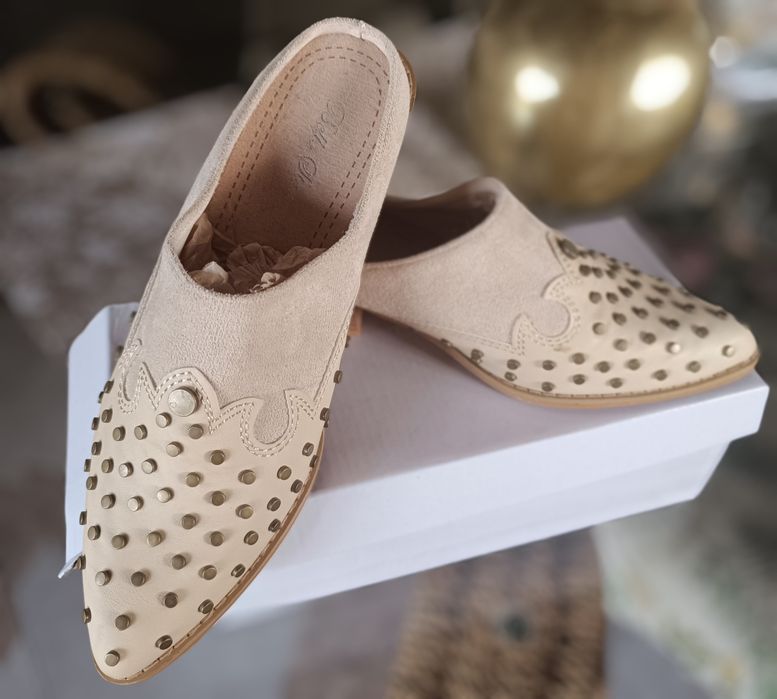 Mules n 39 Bege/camel, NOVAS, nunca usadas,  sem caixa.