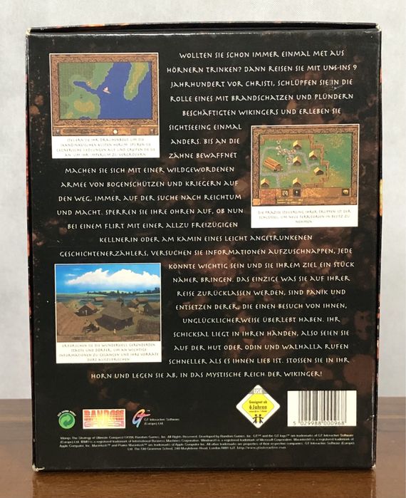 Gra Vikings The Strategy of Ultimate Conquest PC Mac 1996 retro bigbox