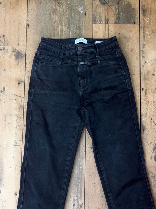 Closed Skinny Pusher roz. 26 czarne dżinsy rurki wysoki stan black high waisted premium jeans