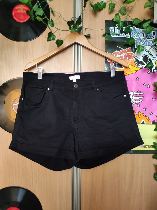 Krótkie Spodenki H&M Czarne Szorty Damskie Basic