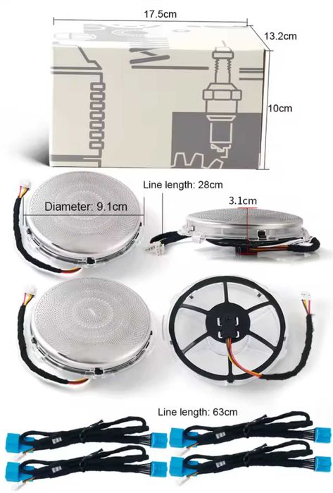 Сетки динамиков с подсветкой Mercedes Benz W205/X253 LED Burmester