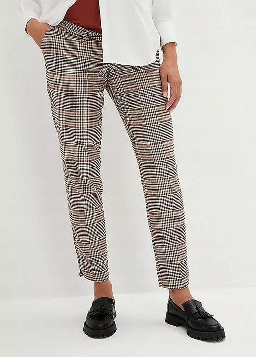 B.P.C spodnie ciążowe w kratę r.38