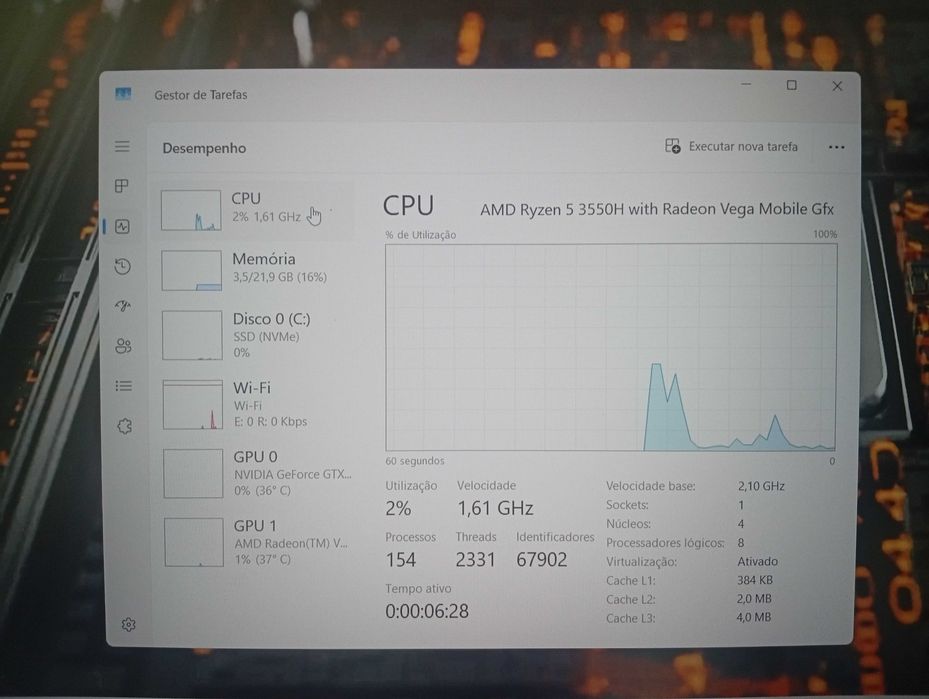 Gaming Acer Nitro Ryzen 5 3550H + GTX1650 + 24GB RAM + SSD