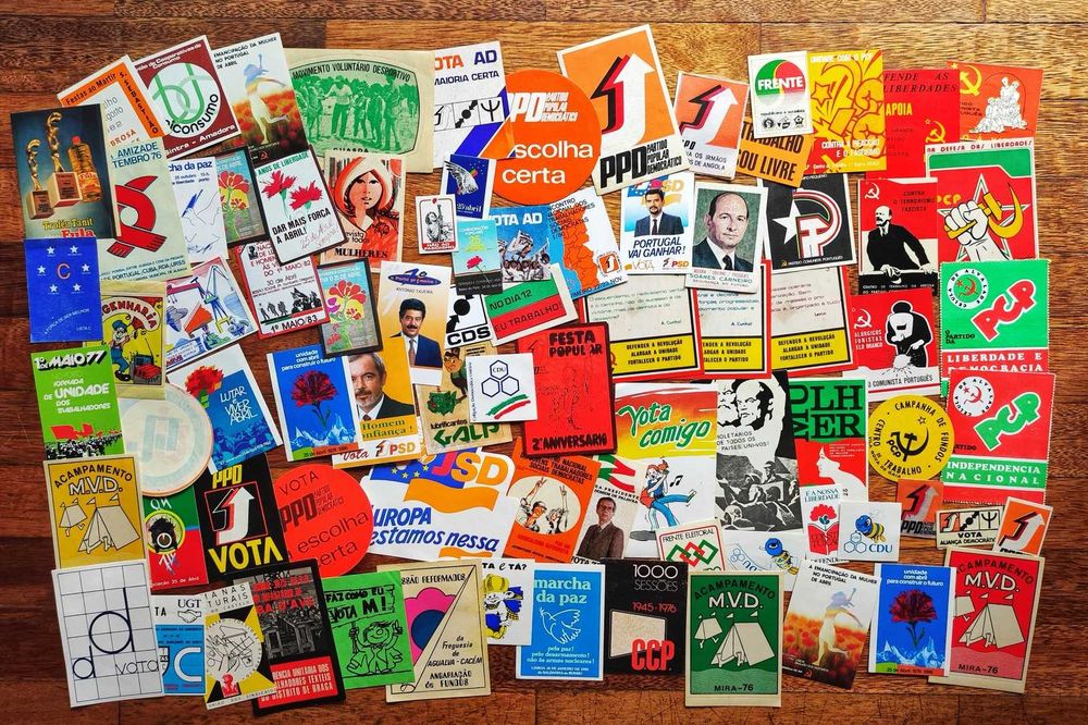 Collection of 300+ vintage stickers from the 1970s/1980s – various themes