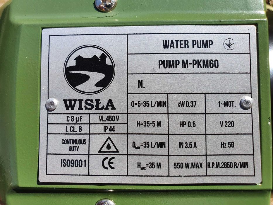насос 0,37 kW для полива орошения польский (ТІЛЬКИ ДОСТАВКА ПОШТОЮ)