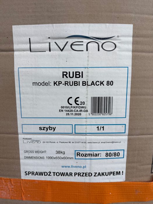 Kabina prysznicowa pięciokątna 80 bez brodzika